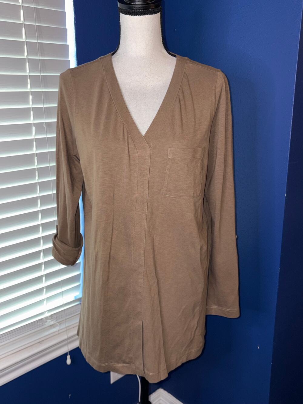 J.Jill 100% Cotton Knit Tunic Top – Brown